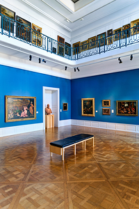 Visitors explore art at the Fine Arts Museum in Strasbourg Alsac by Marco Brivio