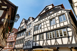 Timber framed houses in Petit France district of Strasbourg