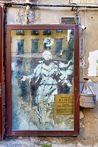 Famous Banksy street art in Naples Campania Italy by Marco Brivio