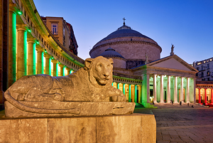 Basilica of San Francesco di Paola at night in Naples by Marco Brivio