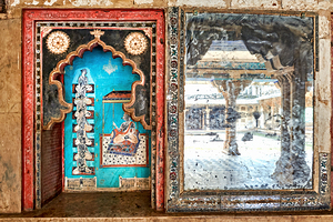 Decorations and paintings in Taragarh Fort in Rajasthan India by Marco Brivio