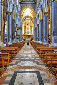 Interior of San Domenico Maggiore church in Naples at midday by Marco Brivio