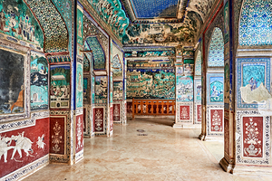 Decorative paintings inside Taragarh Fort in Bundi Rajasthan by Marco Brivio