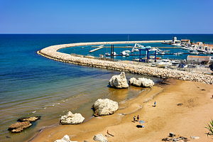 Apulia Puglia Italy. Rodi Garganico. Gargano. The port and the beach by Marco Brivio