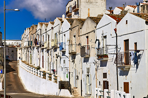 Apulia Puglia Gargano Italy. Monte SantAngelo. Typical houses by Marco Brivio