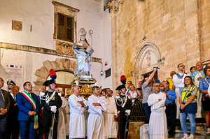 Apulia Puglia Italy. Ostuni. Festival of Saint Orontius. Procession with the statue of the Saint by Marco Brivio
