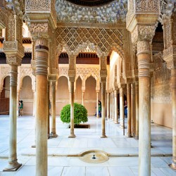 Exploring the interior of the Alhambra in Granada
