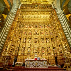 The altar in La Giralda Cathedral Seville