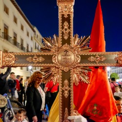 Easter Holy Week procession in Granada Spain at night