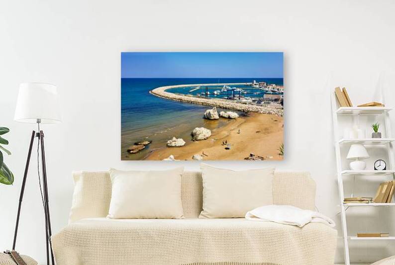 Apulia Puglia Italy. Rodi Garganico. Gargano. The port and the beach by Marco Brivio