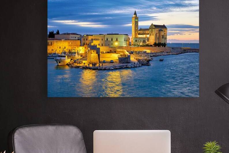 Apulia Puglia Italy. Trani. Basilica Cattedrale Beata Maria Vergine Assunta dedicated to Saint Nicholas at dusk by Marco Brivio