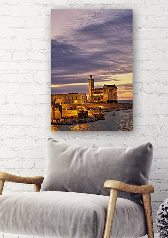 Apulia Puglia Italy. Trani. Basilica Cattedrale Beata Maria Vergine Assunta dedicated to Saint Nicholas at dusk by Marco Brivio