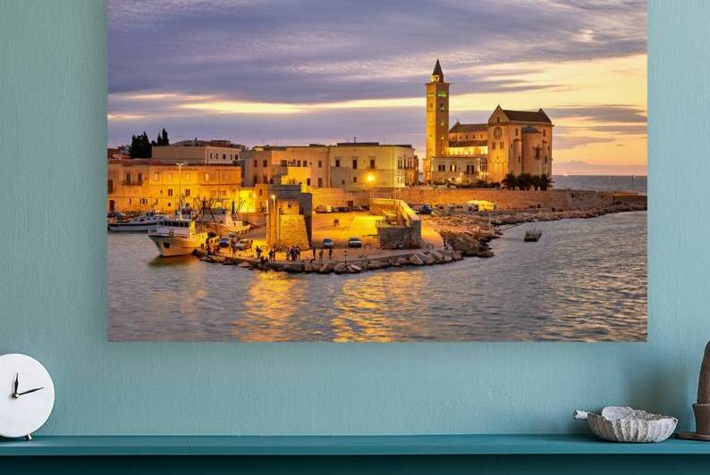Apulia Puglia Italy. Trani. Basilica Cattedrale Beata Maria Vergine Assunta dedicated to Saint Nicholas at dusk by Marco Brivio