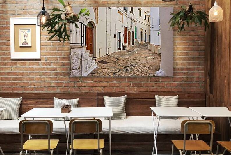 Apulia Puglia Italy. Ostuni. The white town. The narrow alleys of the old town by Marco Brivio