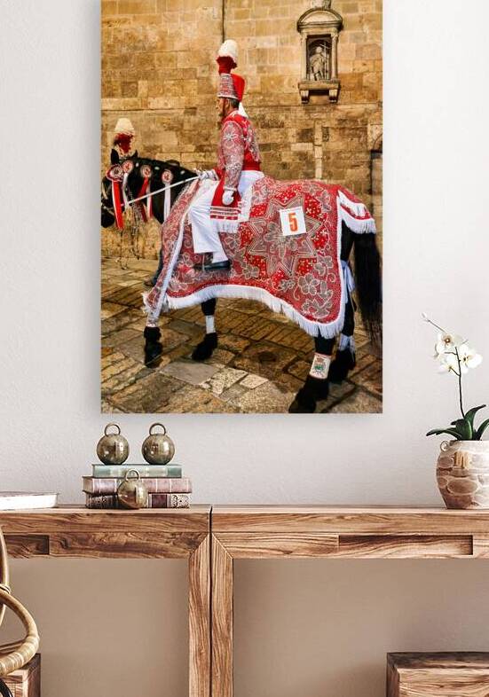 Apulia Puglia Italy. Ostuni. Festival of Saint Orontius. The cavalcata a procession of horses in the streets of the town by Marco Brivio