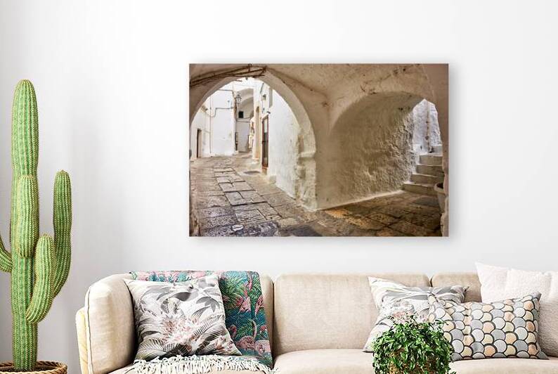 Apulia Puglia Italy. Ostuni. The white town. The narrow alleys of the old town by Marco Brivio