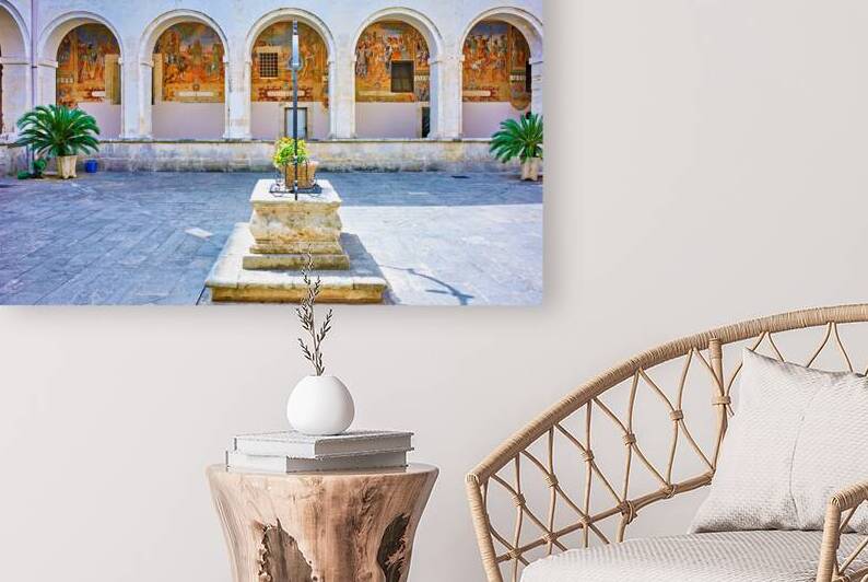 Salento. Apulia Puglia Italy. Galatina. Santa Caterina dAlessandria church. Frescoes in the cloister by Marco Brivio