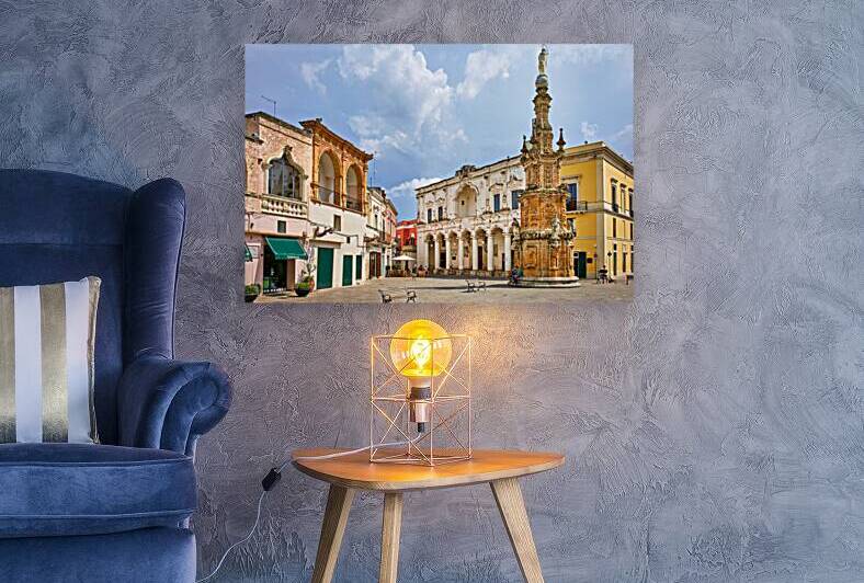 Salento. Apulia Puglia Italy. Nardò. Salandra square. 18th century column by Marco Brivio