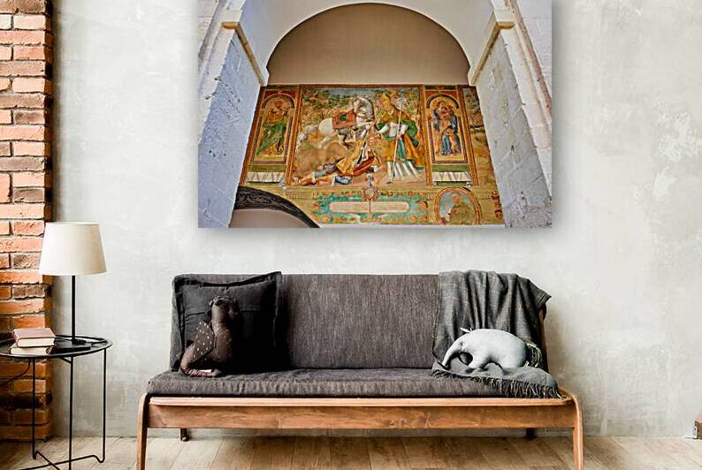 Salento. Apulia Puglia Italy. Galatina. Santa Caterina dAlessandria church. Frescoes in the cloister by Marco Brivio