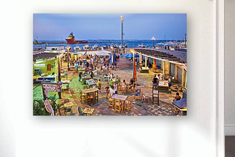 Salento. Apulia Puglia Italy. Gallipoli. Fish restaurants at the harbour by Marco Brivio