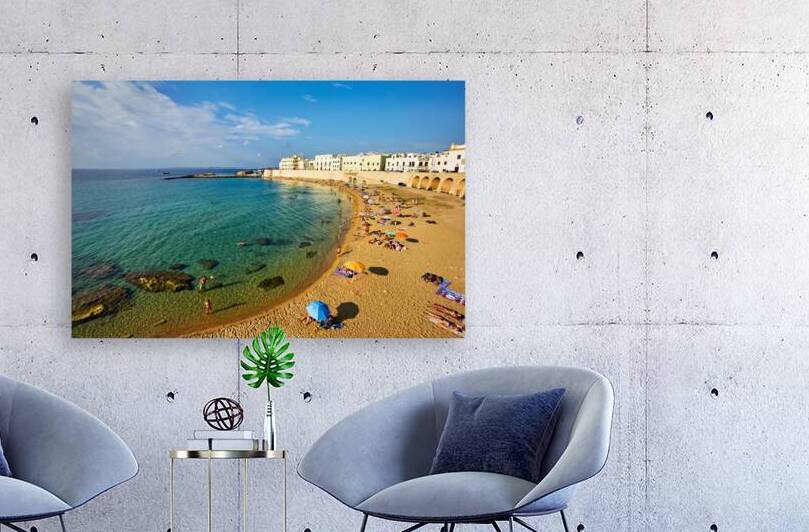 Salento. Apulia Puglia Italy. Gallipoli. People on the beach by Marco Brivio