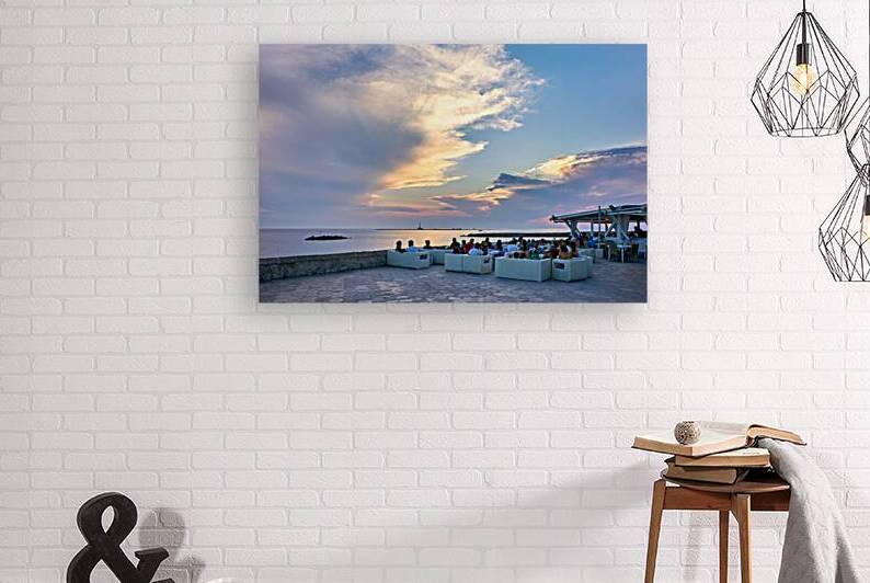 Salento. Apulia Puglia Italy. Gallipoli. Aperitif on the seafront at sunset by Marco Brivio