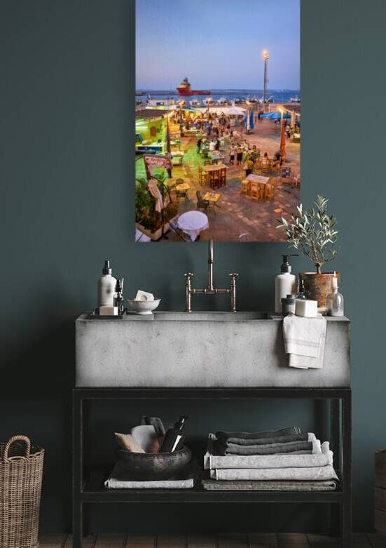 Salento. Apulia Puglia Italy. Gallipoli. Fish restaurants at the harbour by Marco Brivio