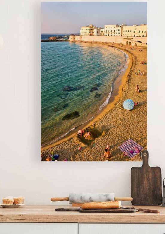 Salento. Apulia Puglia Italy. Gallipoli. People on the beach by Marco Brivio