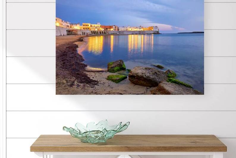 Salento. Apulia Puglia Italy. Gallipoli. Sunset on the waterfront by Marco Brivio