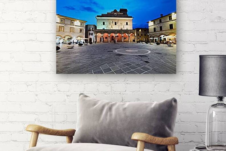Montefalco Umbria Italy. Piazza del Comune at sunset by Marco Brivio