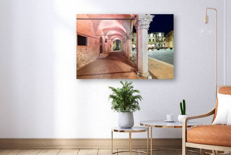 Montefalco Umbria Italy. Piazza del Comune at sunset by Marco Brivio