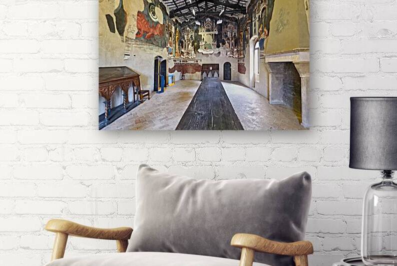 Foligno Umbria Italy. Frescoes at Trinci Palace Palazzo Trinci a patrician residence and museum. by Marco Brivio