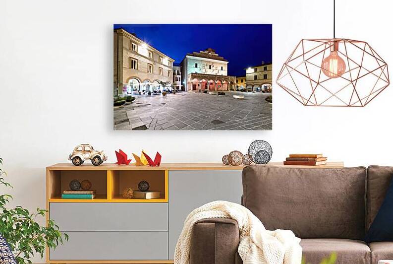 Montefalco Umbria Italy. Piazza del Comune at sunset by Marco Brivio