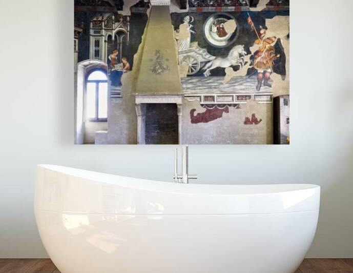 Foligno Umbria Italy. Frescoes at Trinci Palace Palazzo Trinci a patrician residence and museum. by Marco Brivio