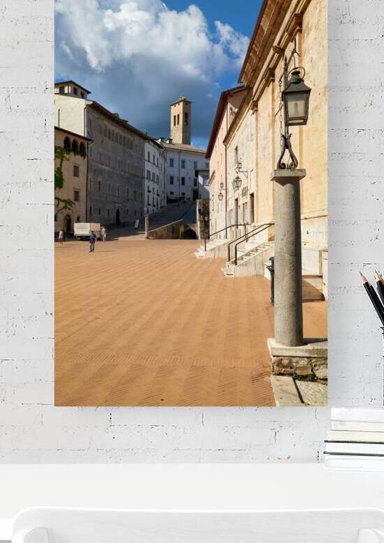 Spoleto Umbria Italy. Piazza del Duomo the theatre and Chiesa di SantEufemia by Marco Brivio