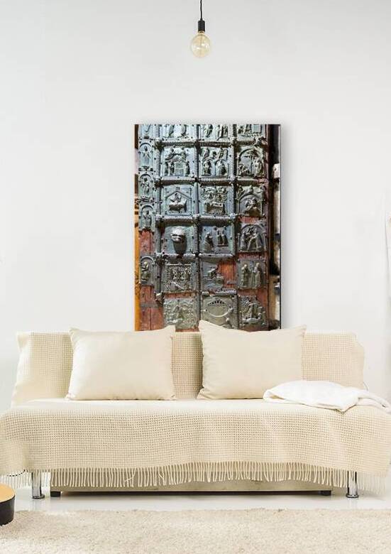 Verona Veneto Italy. The Basilica of San Zeno. The bronze entrance door by Marco Brivio