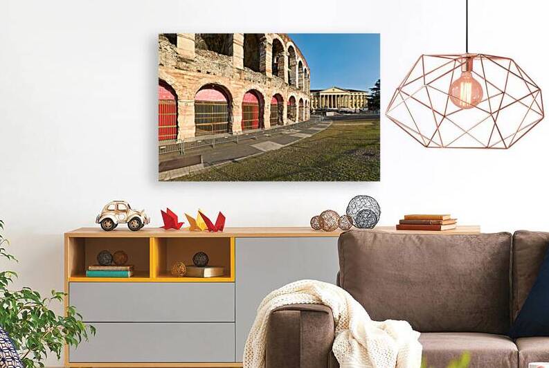 Verona Veneto Italy. The Verona Arena - Roman Amphitheatre and the Town Hall by Marco Brivio