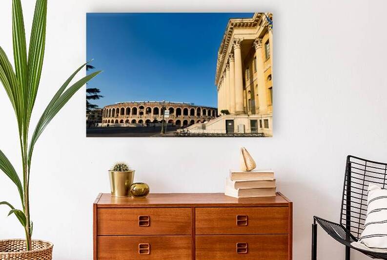 Verona Veneto Italy. The Verona Arena - Roman Amphitheatre and the Town Hall by Marco Brivio