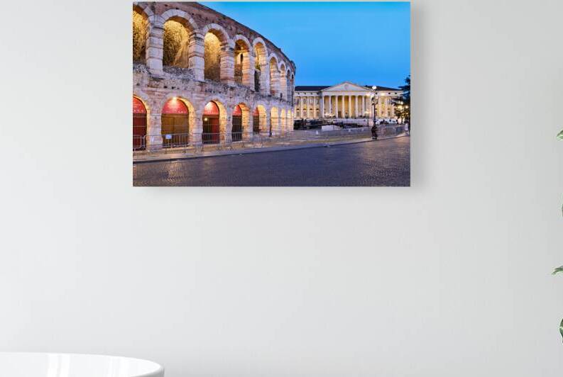 Verona Veneto Italy. The Verona Arena - Roman Amphitheatre and the Town Hall by Marco Brivio