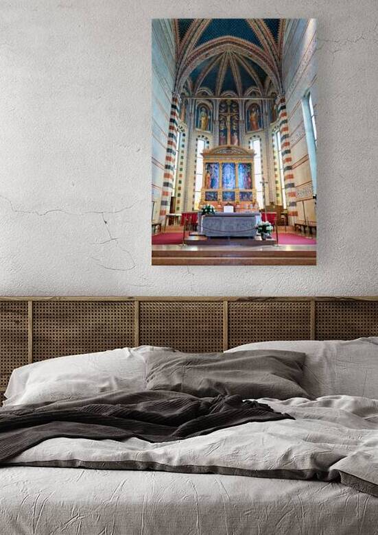 Verona Veneto Italy. The Basilica of San Zeno. Painting of Andrea Mantegna by Marco Brivio