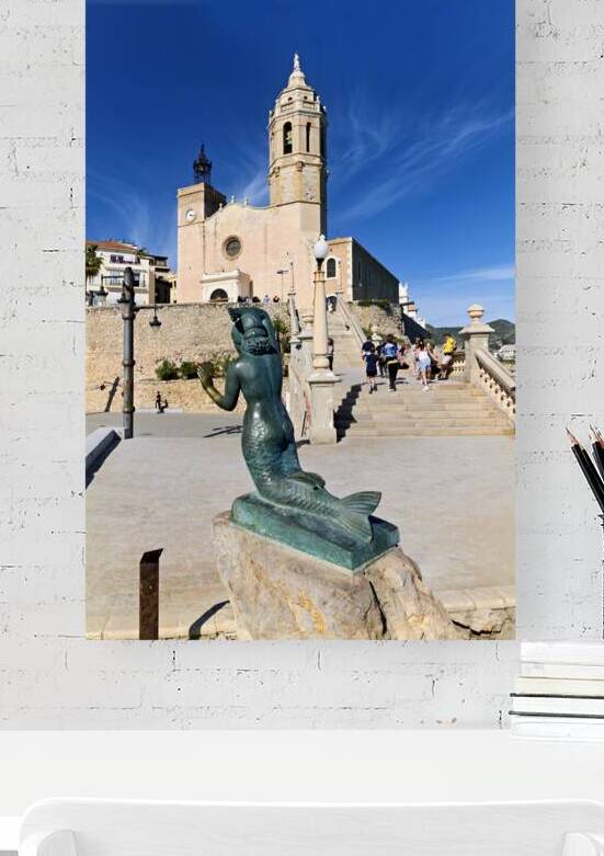 Sitges Catalunya Spain. Sculpture of the Queen of the Seas by Pedro Jimenez Corona on Mazatlans Malecon by Marco Brivio