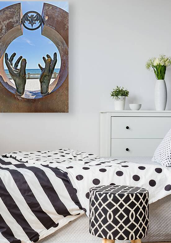 Sitges Catalunya Spain. Sculpture by Lorenzo Quinn by Marco Brivio