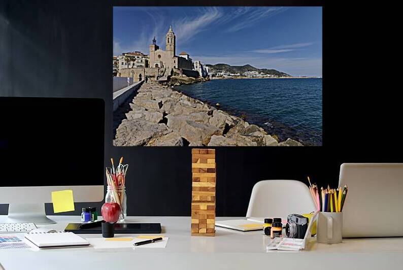 Sitges Catalunya Spain. Church esglesia de Sant Bartomeu i Santa Tecla by Marco Brivio