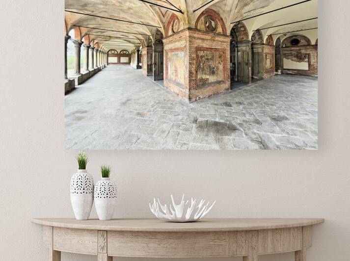 Santa Maria alla Fontana church cloister in Milan Italy with a by Marco Brivio