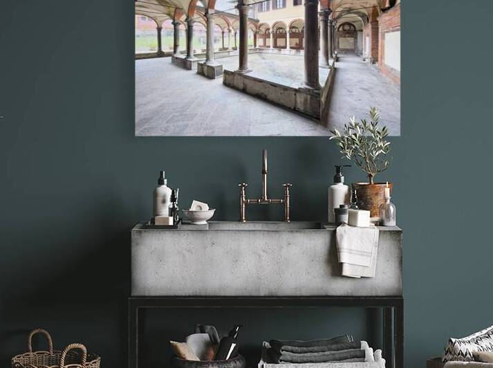 Santa Maria alla Fontana church cloister in Milan Italy with a by Marco Brivio