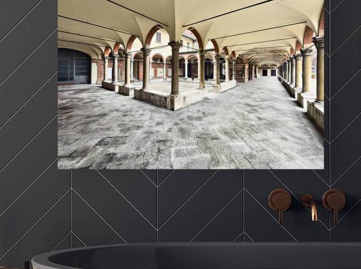 Santa Maria alla Fontana church cloister in Milan Italy with a by Marco Brivio