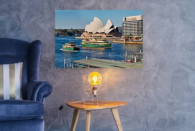 Sydney Opera House and ferries on a sunny day. by Marco Brivio
