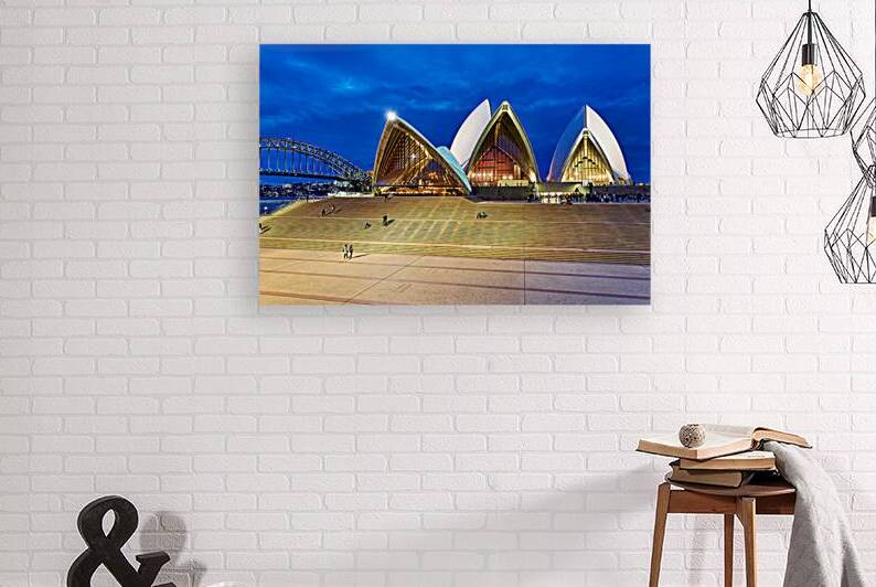 Sydney Opera House and Harbour Bridge at dusk. by Marco Brivio