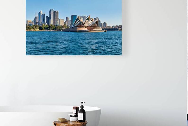 Sydney Opera House and city skyline across the water. by Marco Brivio