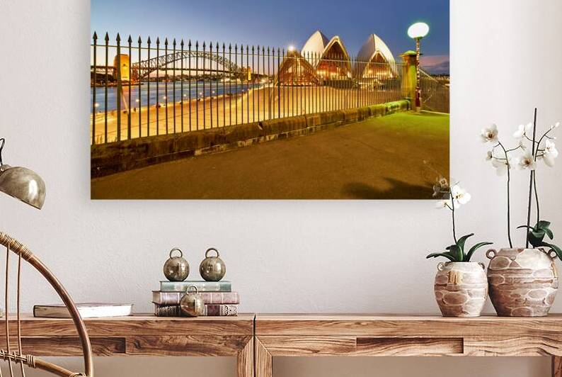 Sydney Opera House and Harbour Bridge at dusk. by Marco Brivio